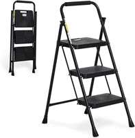 Step Ladder 3 Step Folding with Handgrip, 500Lbs