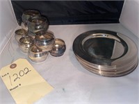 WM A ROGERS SILVER PLATED DISHES AND NAPKIN RINGS