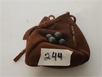 Leather pouch with musket balls