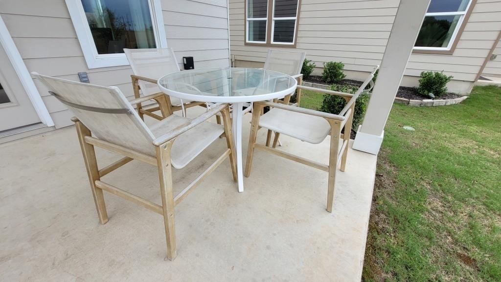 5PC OUTDOOR TABLE & CHAIRS