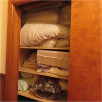 Contents of Linen Closet, Bedding and Blankets.
