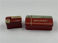 2 Vintage Brother sewing items tins