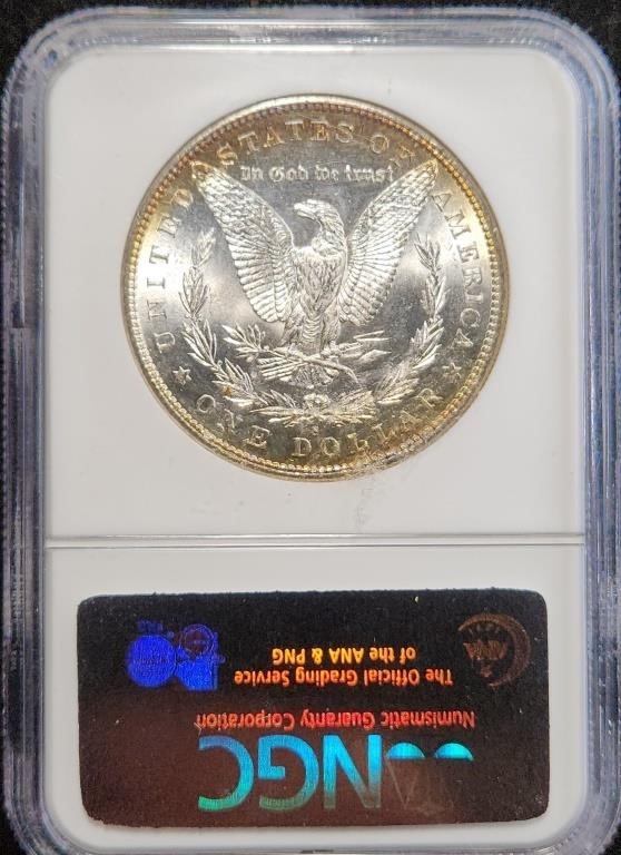 1881-S Morgan Dollar - BU Rainbow Rim Toned Morgan