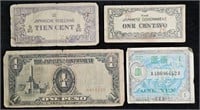 Lot of 4: 3 WWII Japan Occupation Notes + 1 Allied
