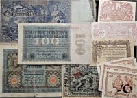 Lot of 10 Germany Notgeld and Other Notes 1910-23