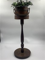 Vintage small Firkin stand plant stand marked