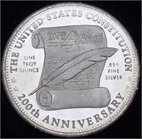1987 Constitution Bicentennial 1 ozt Silver Round