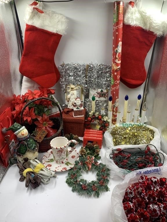 Assortment of Christmas decor -4 stockings 1
