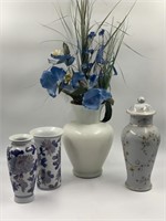 Assortment of vases and ginger jar