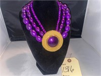 JAY FEINBERG PURPLE AND GOLD NECKLACE