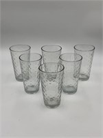 6 vintage Libby bubble glass,  tall glasses