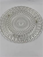 Vintage Federal glass footed cake plate,
