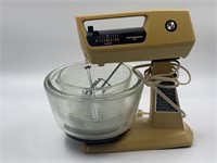 Vintage Hamilton Beach stand mixer with three