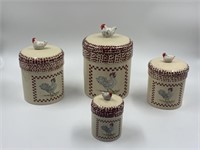 4 piece rooster canister set