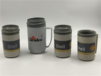 3 Shell gas station insulated travel mugs