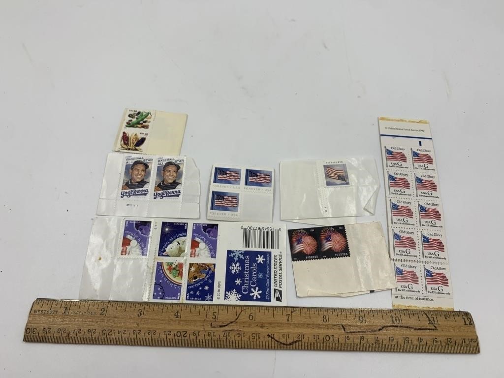 Assortment of postal stamps