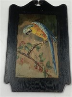 Wooden parrot painting