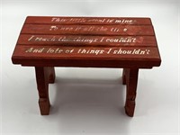 Little red wooden stool damaged