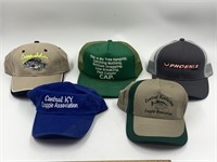 Assortment of fishing related hats
