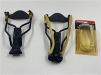 2 slingshots and slingshot replacement band kit