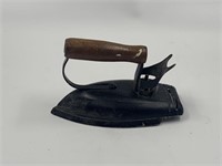 Vintage electric iron with wooden handle