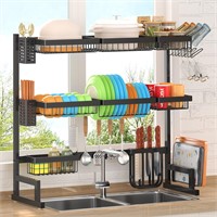 PUSDON Over Sink Dish Drying Rack (34"-45") 3 Tier