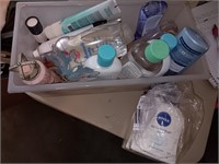 Box of lotions, gel and More, some are new.