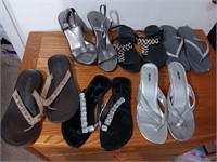6 pair of shoes size 8 flip flops and more