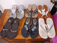 6 pair of shoes size 8 flip flops Wedges and more