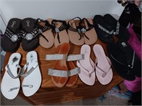 8 pair of size, 8 women's sandals.