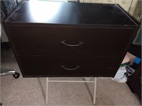 2 drawer storage chest 24 by 15" tall black