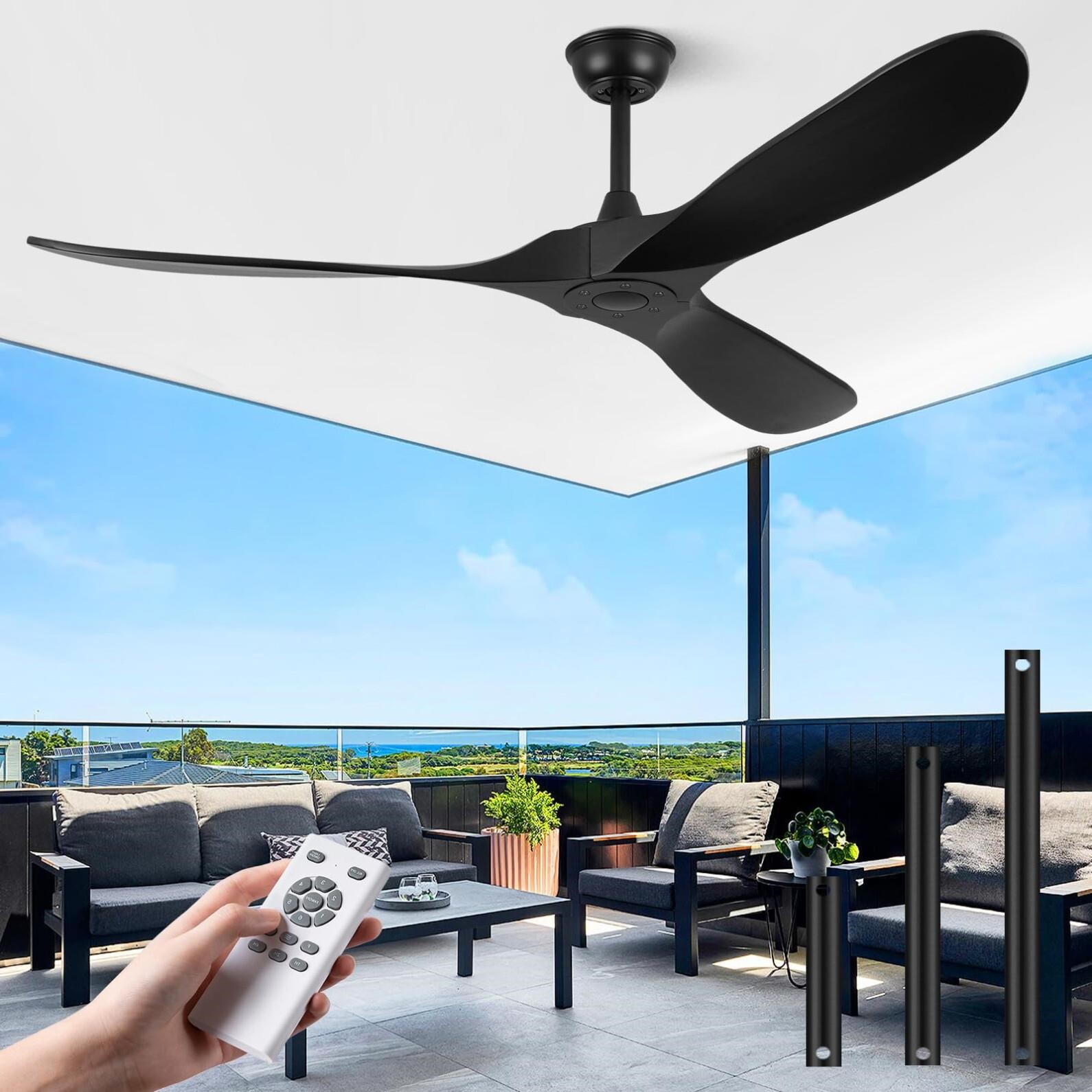 ABZ Ceiling Fans Without Lights - 60 Inch Ceiling
