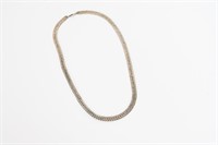 Silver Tone Flat Link Chain Necklace