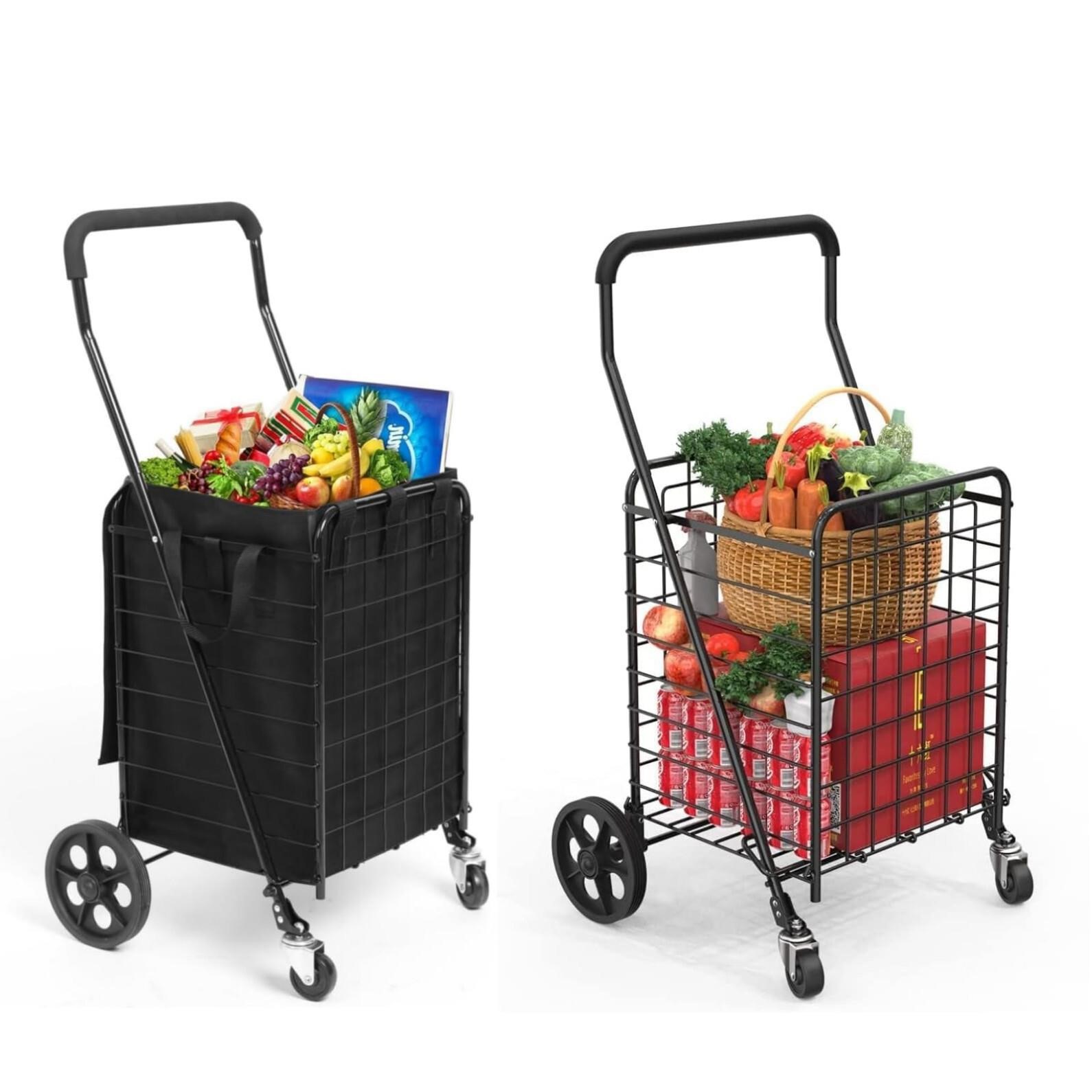 Kiffler Folding Shopping Cart for Groceries, Groce