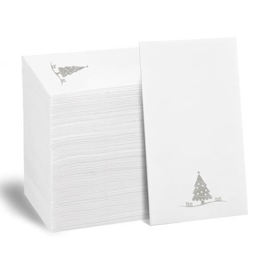 Ciaell 100 Pack Christmas Sliver Paper Napkins - H