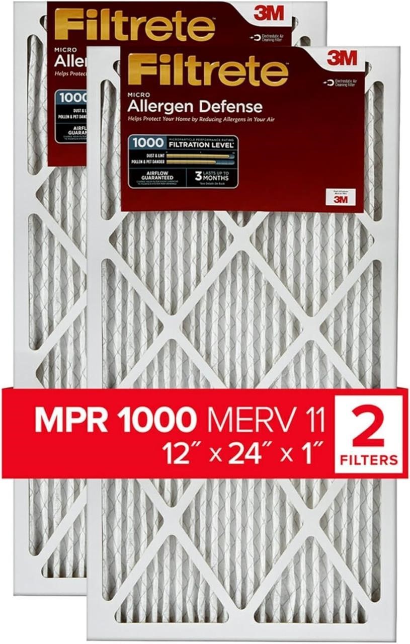 Filtrete 12x24x1  MPR 1000  MERV 11  2-Pack