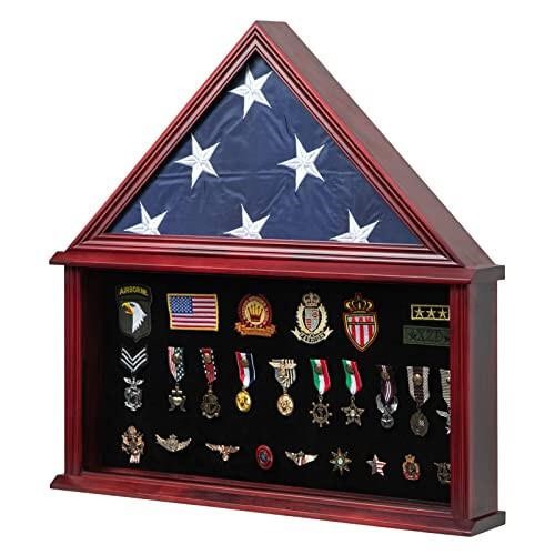 Tieeqe Large Military Shadow Box Solid Wood Burial