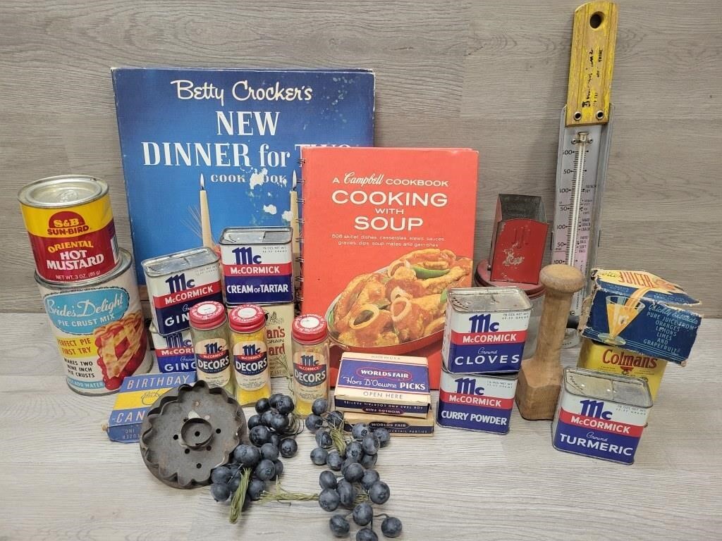 Betty Crocker Cookbooks, Vtg Spices, Kitchen Tools