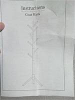 70in Coat Rack - White