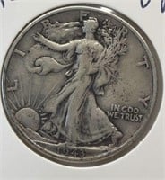 OF) 1943 walking liberty half dollar VF