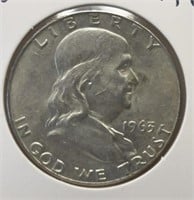 OF) 1963-d Franklin half dollar AU
