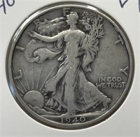 OF) 1940-s walking liberty half dollar VF