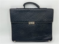 Ostrich Briefcase Black Leather - Italy