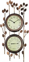 Two-in-one Leaf Design Metal Clock
