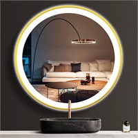 $140 24" Gold Bathroom Round LED Mirror