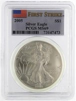 2005 MS69 American Eagle Silver Dollar