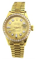 18kt Gold Rolex Datejust Lady President 26mm Watch