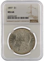 1897 Philadelphia MS64 Morgan Silver Dollar