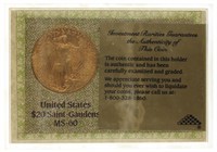 1908 MS60 Saint Gaudens $20.00 Gold Double Eagle