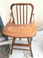 Wood Spindle Leg High Chair Needs Refinish